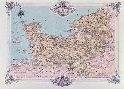 Carte de Normandie, du 1er volume de La Normandie Illustrée, gravée par Charpentier, publiée à Nantes en 1852 - Felix after Benoist