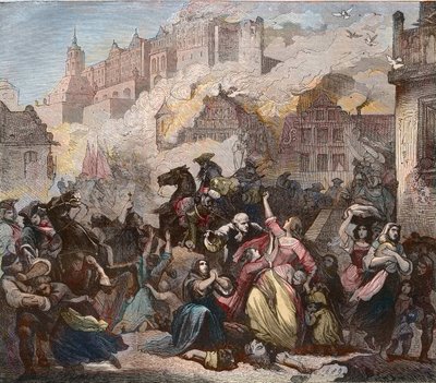 Destruction de Heidelberg par les Français sous le général Ezechiel Melac, 2 mars 1689 - Feodor (after) Dietz