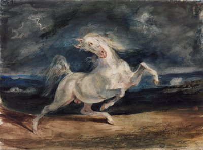 Cheval effrayé par la foudre - Ferdinand Victor Eugene Delacroix