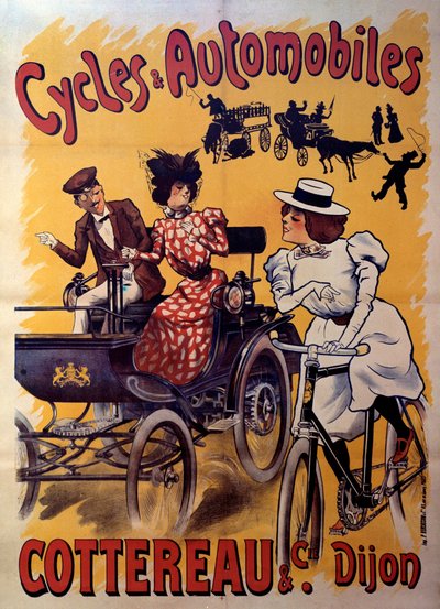 Affiche pour les cycles et voitures Cottereau et compagnie. début 20ème siècle (affiche) - Ferdinand (1865 1923) Misti Mifliez