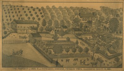 La propriété de John P. et Catharina Schuring, Franklin Town, comté d