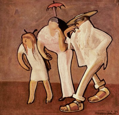 Touristes américains à Nice, Caricature d