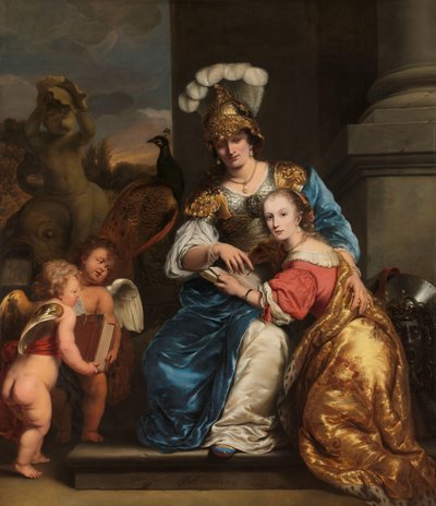 Margarita Trip en Minerve, instruisant sa sœur Anna Maria Trip - Ferdinand Bol