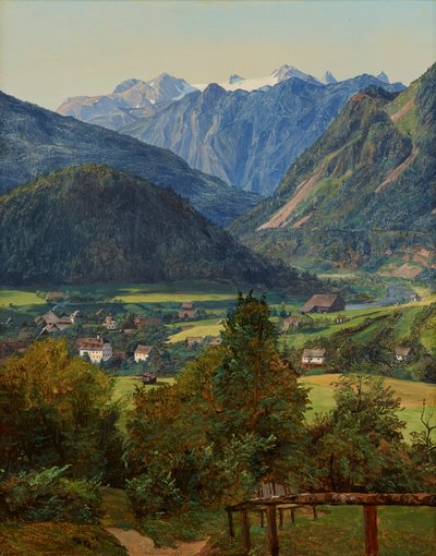 Le Dachstein vu du double regard de Sophie à Ischl - Ferdinand Georg Waldmuller