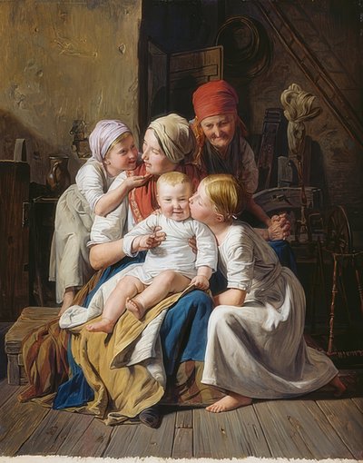 Joies de grand-mère - Ferdinand Georg Waldmuller