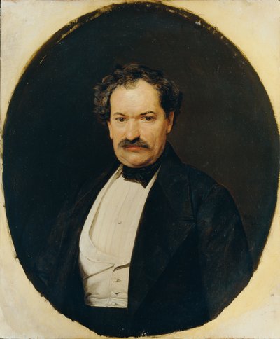 Homme en habit noir avec gilet blanc - Ferdinand Georg Waldmuller