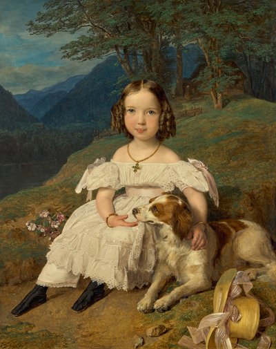Portrait de la comtesse Julia Alexandrovna Apraxina 1830-1917 enfant, 1835 - Ferdinand Georg Waldmuller