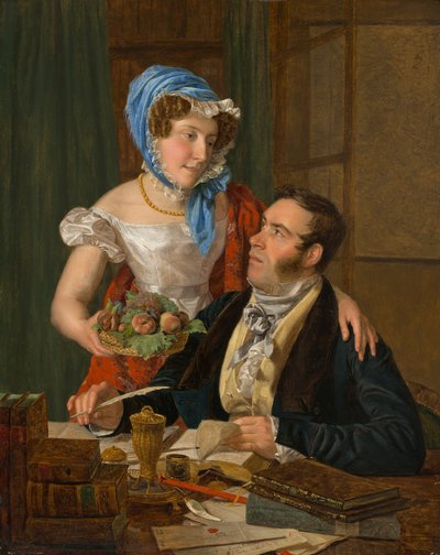 Le cartographe professeur Josef Jüttner et sa femme, 1824 - Ferdinand Georg Waldmuller