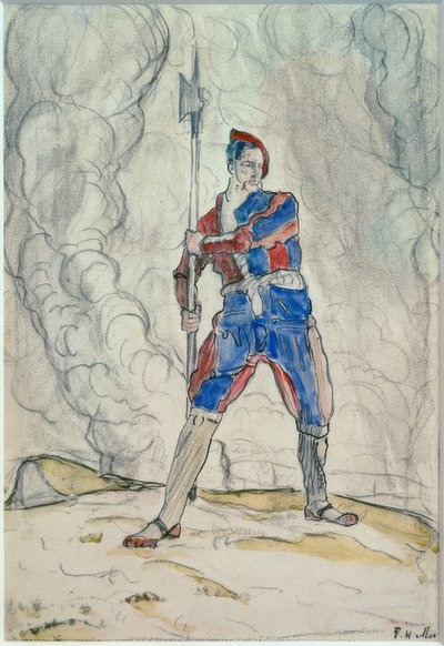 Landsknecht debout, étude pour la bataille de Marignan - Ferdinand Hodler