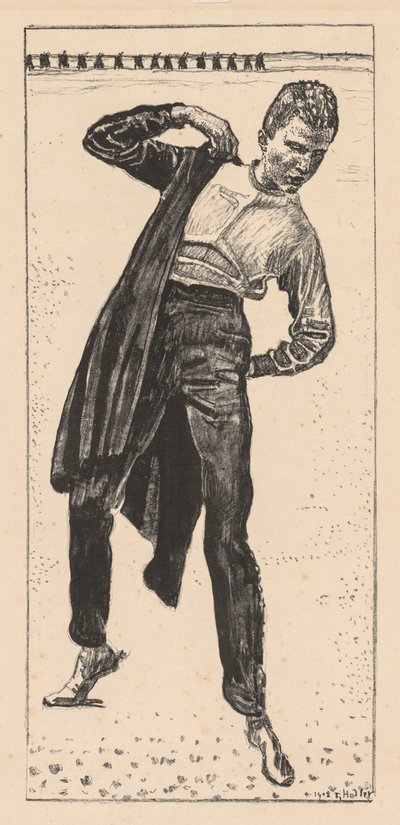 Étudiant mettant son manteau - Ferdinand Hodler
