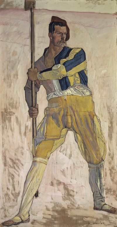 Guerrier avec hallebarde, vers 1898 - Ferdinand Hodler