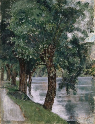 Saules au Rhône, vers 1885 - Ferdinand Hodler
