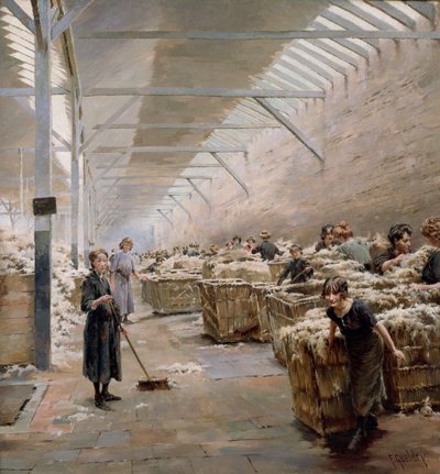 Tissage, tri de la laine - Ferdinand Joseph Gueldry
