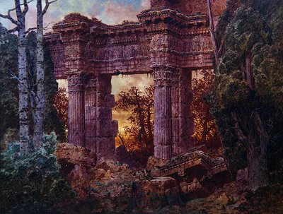 Ruine romaine au crépuscule - Ferdinand Knab