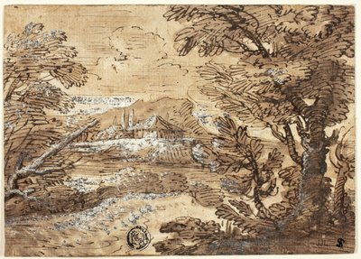 Paysage avec maison au loin - Ferdinand Kobell
