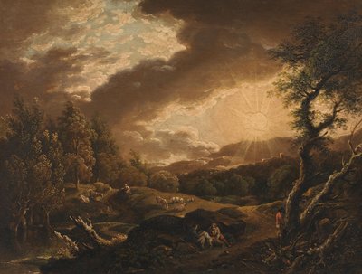 Paysage au coucher du soleil - Ferdinand Kobell
