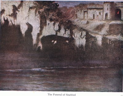 Les funérailles de Siegfried, illustration de The Stories of Wagner