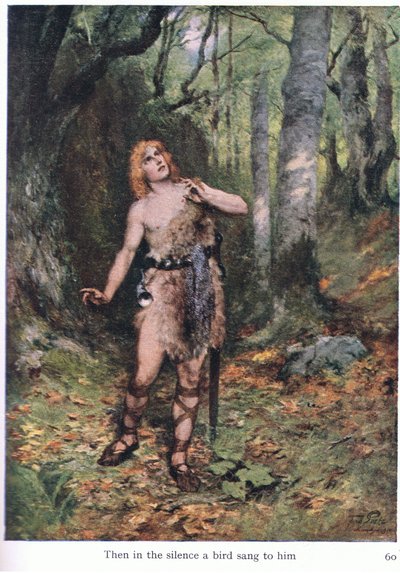 Puis dans le silence, un oiseau chanta pour lui, illustration de The Stories of Wagner