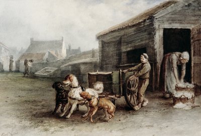 Un chien de voiture, Hollande, vers 1890 - Ferdinand Lintz