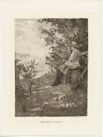 Garçon lisant sur un banc - Ferdinand Oldewelt