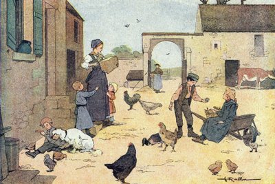 Dégustation dans la cour de la ferme, dans Imagier de l
