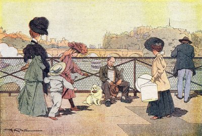Le mendiant aveugle sur le pont des Arts à Paris, dans Imagier de l