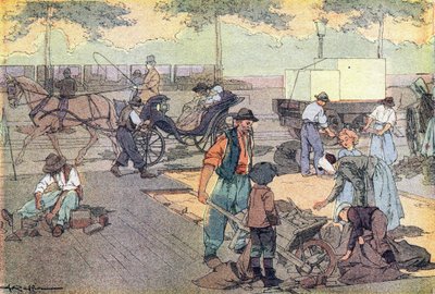 Pavage en bois, dans Imagier de l