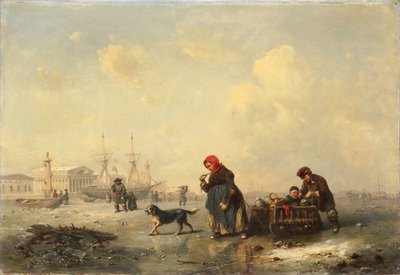 La Neva à Saint-Pétersbourg en hiver, 1844 - Ferdinand Theodor Hildebrandt