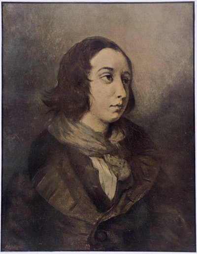 Portrait de George Sand (Aurore Dupin, Baronne Dudevant) (1804-1876) - Ferdinand Victor Eugene (after) Delacroix