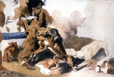 Loups - Ferdinand Victor Eugene (after) Delacroix