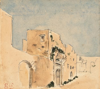 Un bâtiment marocain - Ferdinand Victor Eugene Delacroix