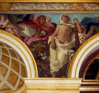 Allégorie de la Justice Détail de la fresque par Eugène Delacroix (1798-1863) décorant le Salon du Roi. Assemblée nationale (Palais Bourbon) 1843 Paris - Ferdinand Victor Eugene Delacroix