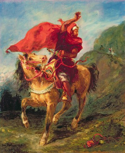 Cavalier Arabe Donnant un Signal - Ferdinand Victor Eugene Delacroix