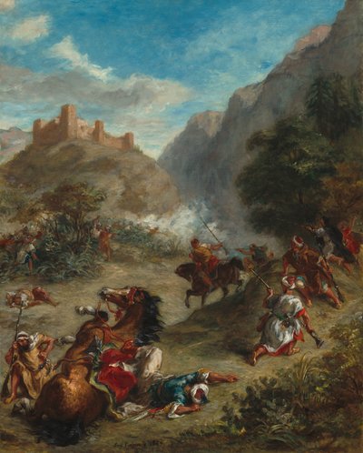 Arabes en escarmouche dans les montagnes - Ferdinand Victor Eugene Delacroix