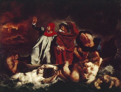Le bateau de Dante, de la Divine Comédie de Dante Alighieri - Ferdinand Victor Eugene Delacroix