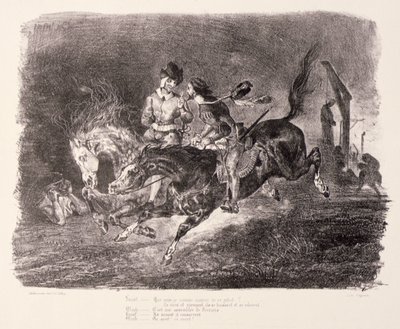 Faust et Méphistophélès galopant à travers la nuit du sabbat, 1828 - Ferdinand Victor Eugene Delacroix