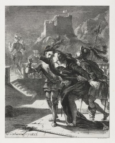 Hamlet : Hamlet se précipite pour suivre le fantôme de son père, 1835 - Ferdinand Victor Eugene Delacroix