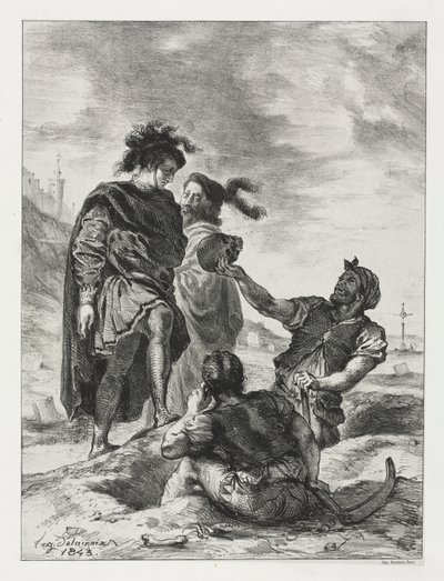 Hamlet : Hamlet et Horatio avec les fossoyeurs, 1843 - Ferdinand Victor Eugene Delacroix