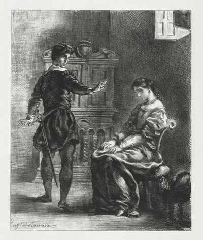 Hamlet et Ophélie - Ferdinand Victor Eugene Delacroix