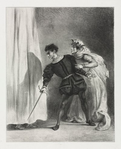 Hamlet : Le meurtre de Polonius, 1834 - Ferdinand Victor Eugene Delacroix