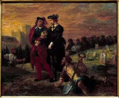 Hamlet et Horatio au cimetière. Acte V de la pièce de William Shakespeare « Hamlet » - Ferdinand Victor Eugene Delacroix