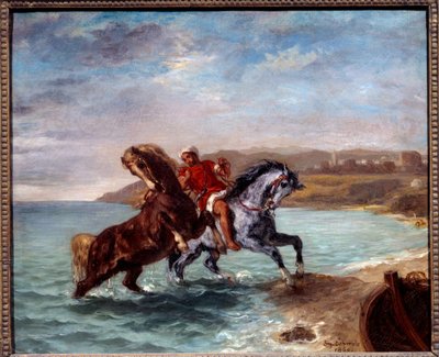 Chevaux sortant de la mer - Ferdinand Victor Eugene Delacroix