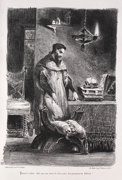 Illustrations pour Faust : Faust dans sa loge, 1828 - Ferdinand Victor Eugene Delacroix