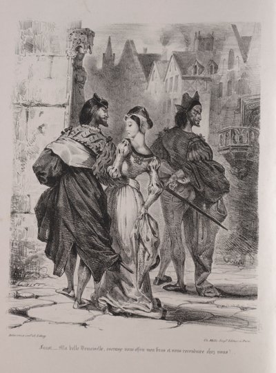 Illustrations pour Faust : Faust cherche à séduire Marguerite, 1828 - Ferdinand Victor Eugene Delacroix