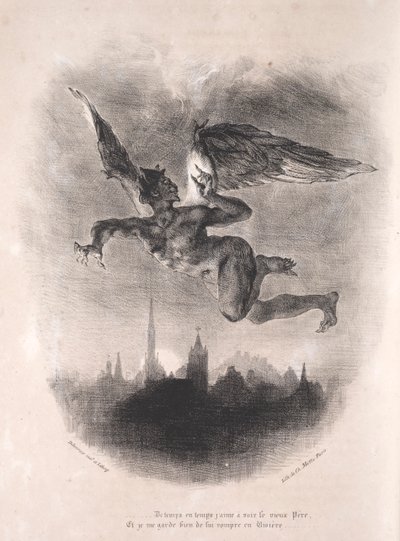 Illustrations pour Faust : Méphistophélès dans les airs, 1828 - Ferdinand Victor Eugene Delacroix
