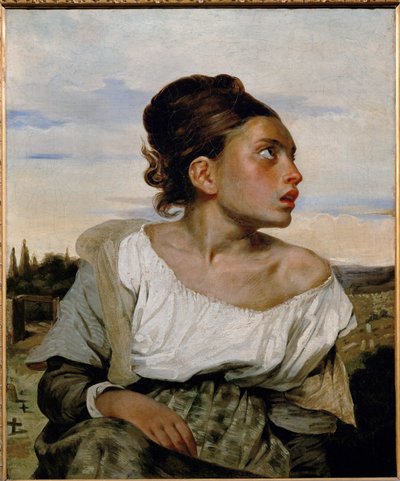 Jeune orpheline au cimetière - young Orphan in the cemetery ... - Ferdinand Victor Eugene Delacroix