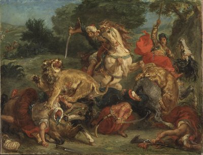 La chasse au lion - Ferdinand Victor Eugene Delacroix