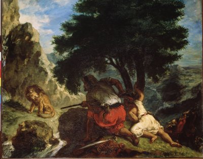 La chasse au lion au Maroc - Ferdinand Victor Eugene Delacroix