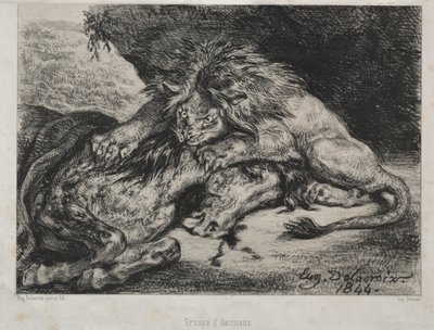 Lion dévorant un cheval, 1844 - Ferdinand Victor Eugene Delacroix
