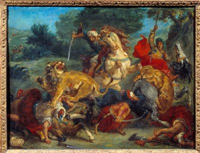 Chasse au lion - Ferdinand Victor Eugene Delacroix